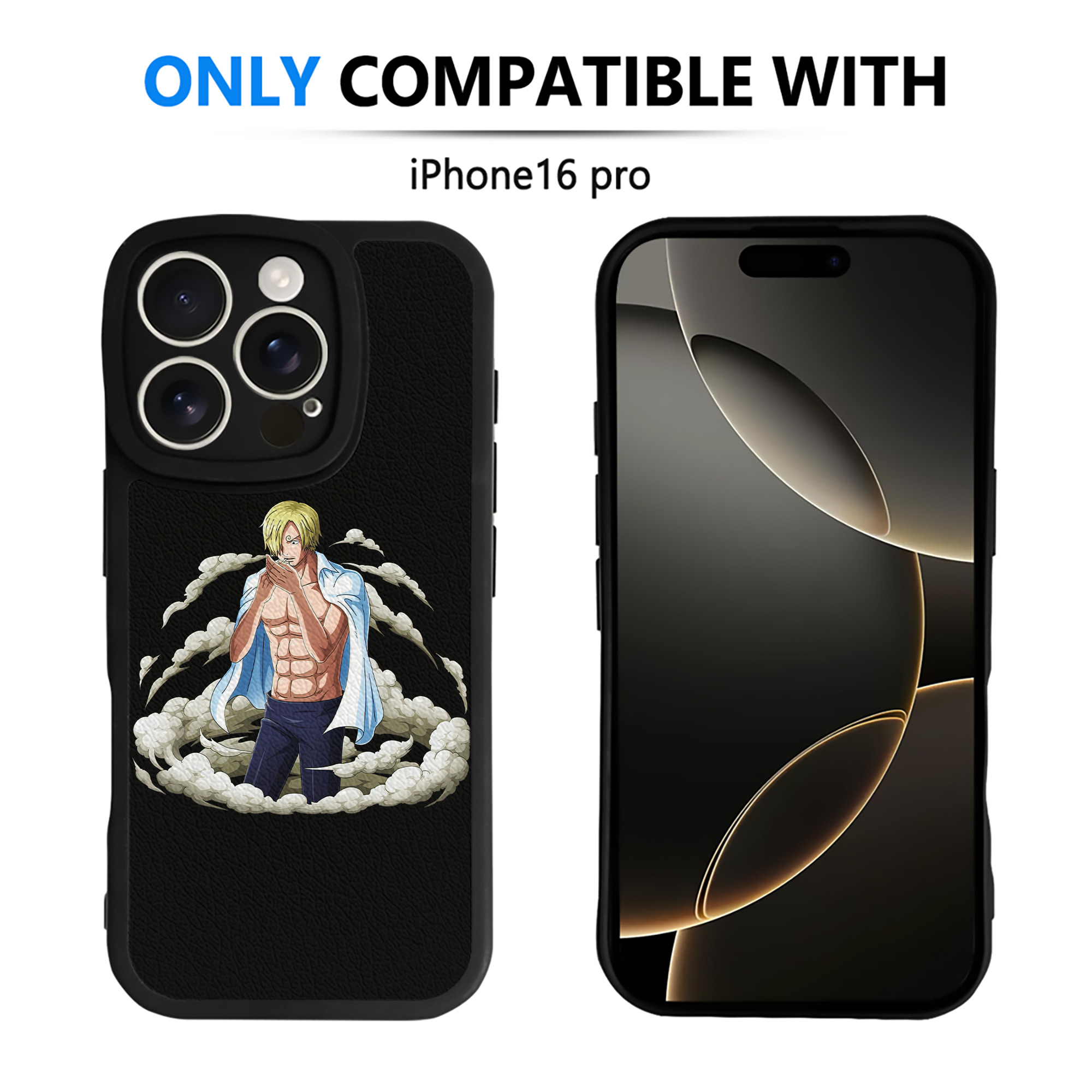 （画像用） ワンピース サンジ ONE PIECE Sanji 【iPhone 16シリーズ対応】シリコンスマホケース（レザー調） 材質：シリコン